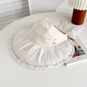 双C仙女空顶全-（推荐款） - Crownless Sun Hat Women | Hollow Top Visor | Summer Beach Cap
