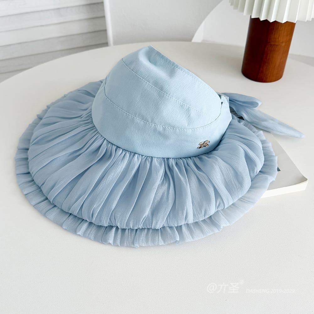 双C仙女空顶全-(推荐款) - Crownless Sun Hat Women | Hollow Top Visor | Summer Beach Cap - Image 8