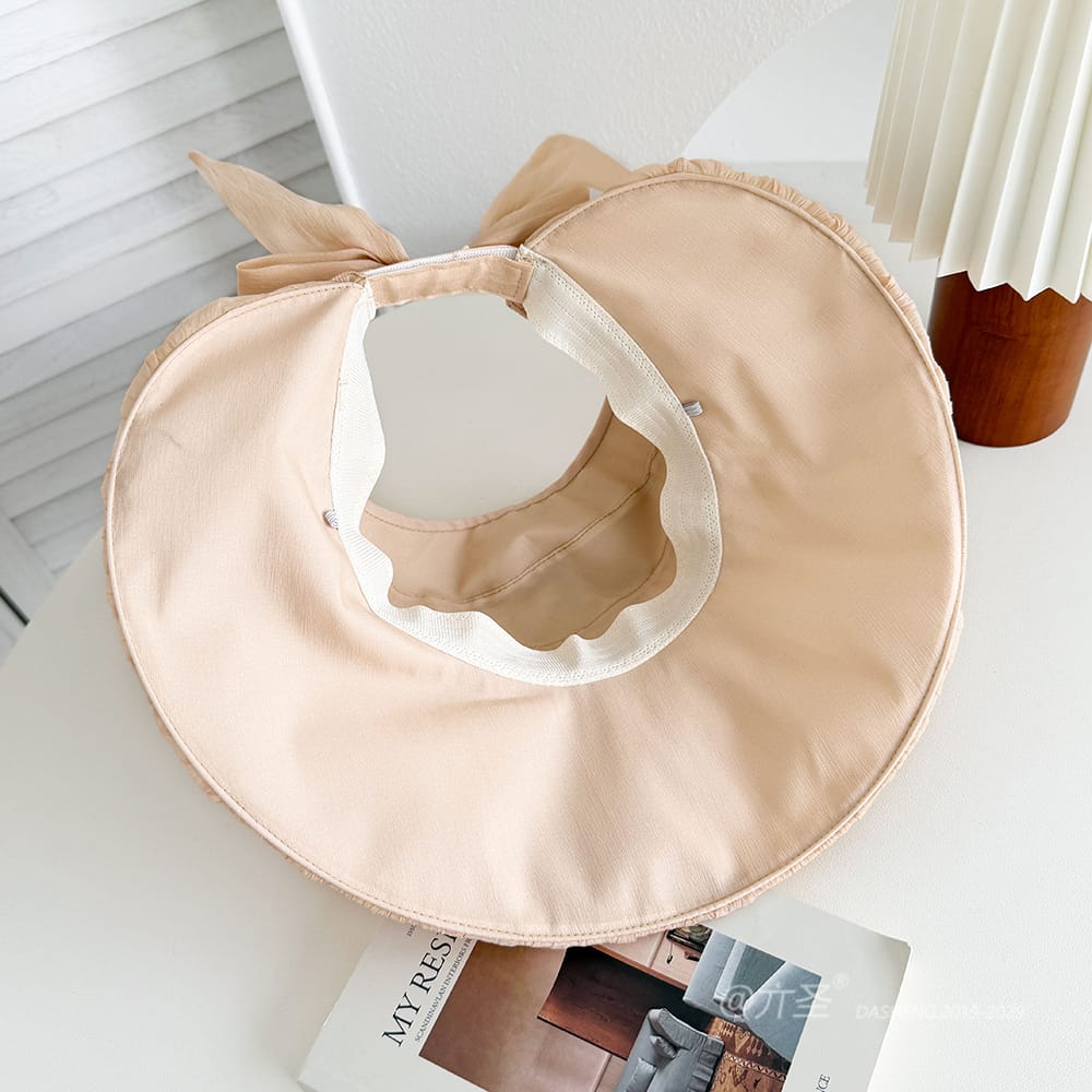 拼接纱空顶全-(推荐款) - Crownless Sun Hat Women | Hollow Top Visor | Summer Beach Cap - Image 14