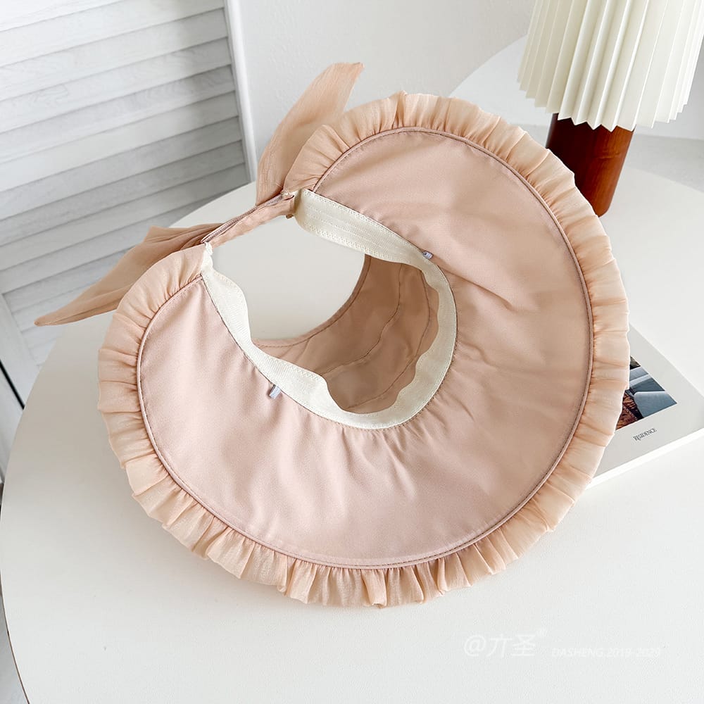 双C仙女空顶全-(推荐款) - Crownless Sun Hat Women | Hollow Top Visor | Summer Beach Cap - Image 12