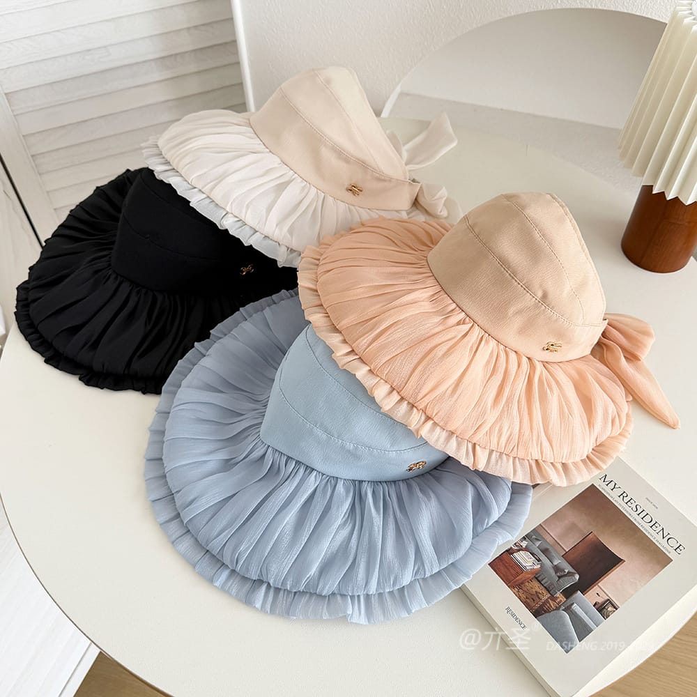 双C仙女空顶全-(推荐款) - Crownless Sun Hat Women | Hollow Top Visor | Summer Beach Cap - Image 18