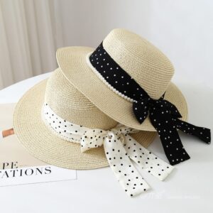 1710 No.Pearl Polka Dot Ribbon - Women Casual Hat | Fashion Outdoor Cap | Daily Wear Sun Protection