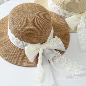 1710 No.Bow Lace Ribbon - Women Casual Hat | Fashion Outdoor Cap | Daily Wear Sun Protection