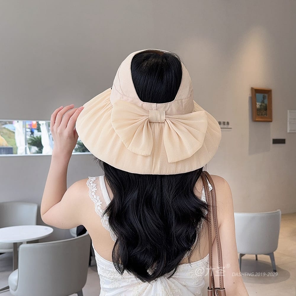 蓬蓬纱半空顶遮阳 Hat全-(推荐款) - Crownless Sun Hat Women | Hollow Top Visor | Summer Beach Cap - Image 8