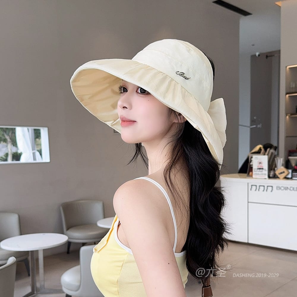 蓬蓬纱半空顶遮阳 Hat全-(推荐款) - Crownless Sun Hat Women | Hollow Top Visor | Summer Beach Cap - Image 18