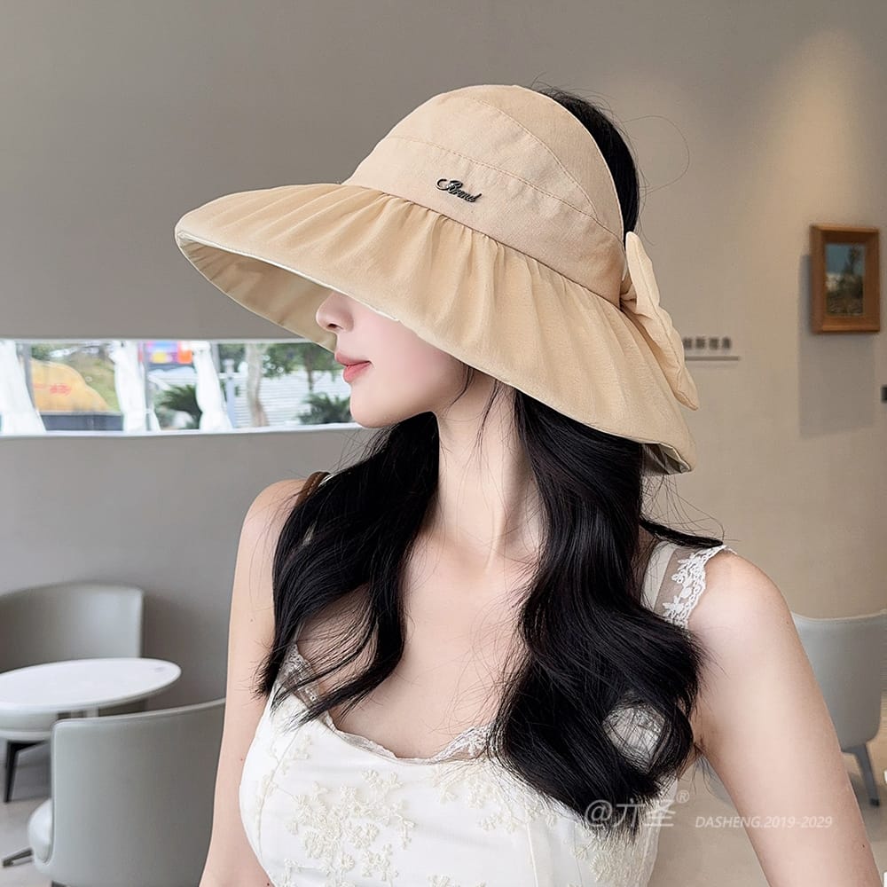 蓬蓬纱半空顶遮阳 Hat全-(推荐款) - Crownless Sun Hat Women | Hollow Top Visor | Summer Beach Cap - Image 33