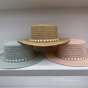 Pearl Shell Flat Top - Flat Top Hat Women | Trendy Casual Cap | High Crown Style