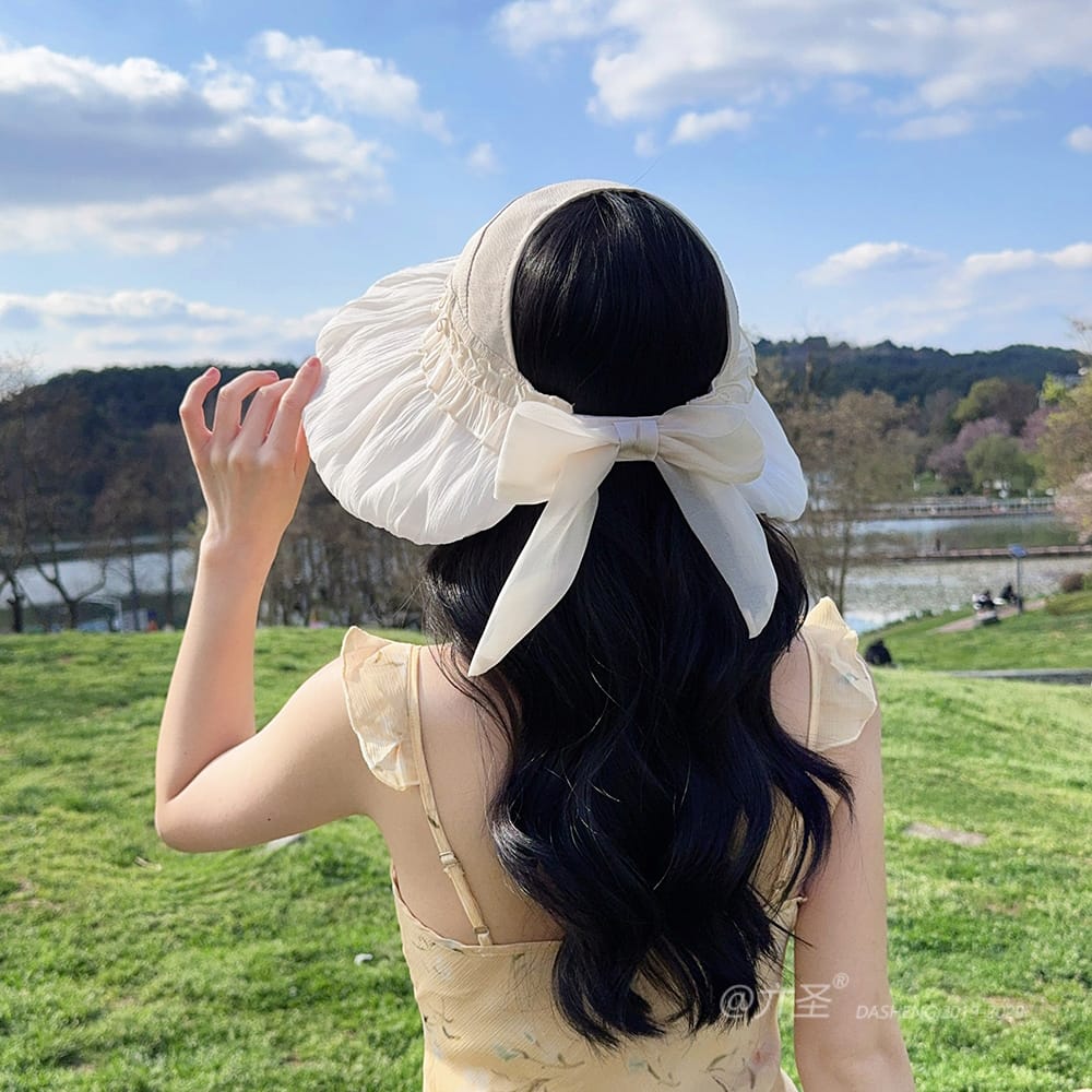 拼接纱空顶全-(推荐款) - Crownless Sun Hat Women | Hollow Top Visor | Summer Beach Cap - Image 21