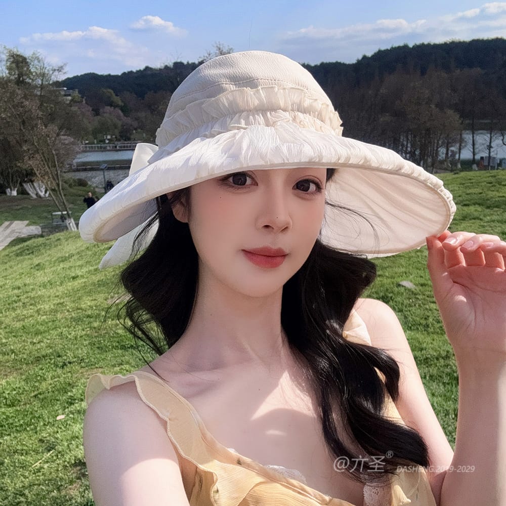 拼接纱空顶全-(推荐款) - Crownless Sun Hat Women | Hollow Top Visor | Summer Beach Cap - Image 28
