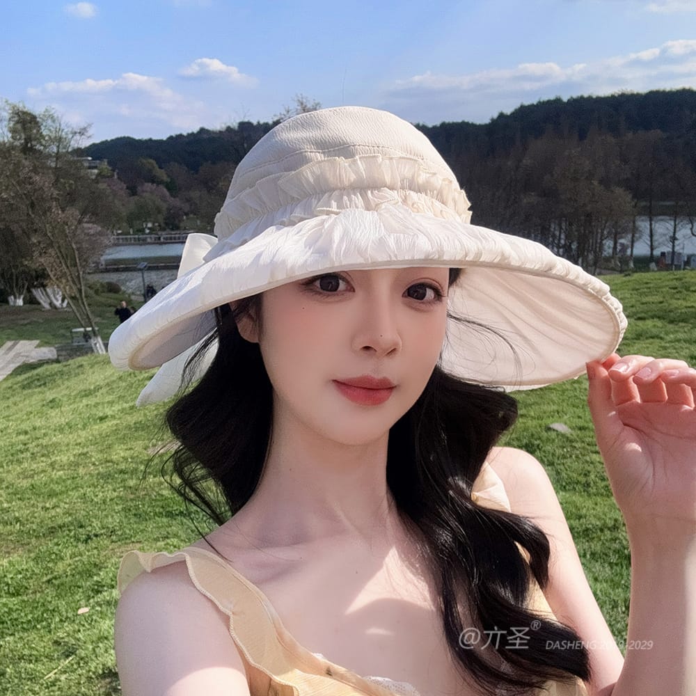 拼接纱空顶全-(推荐款) - Crownless Sun Hat Women | Hollow Top Visor | Summer Beach Cap - Image 27
