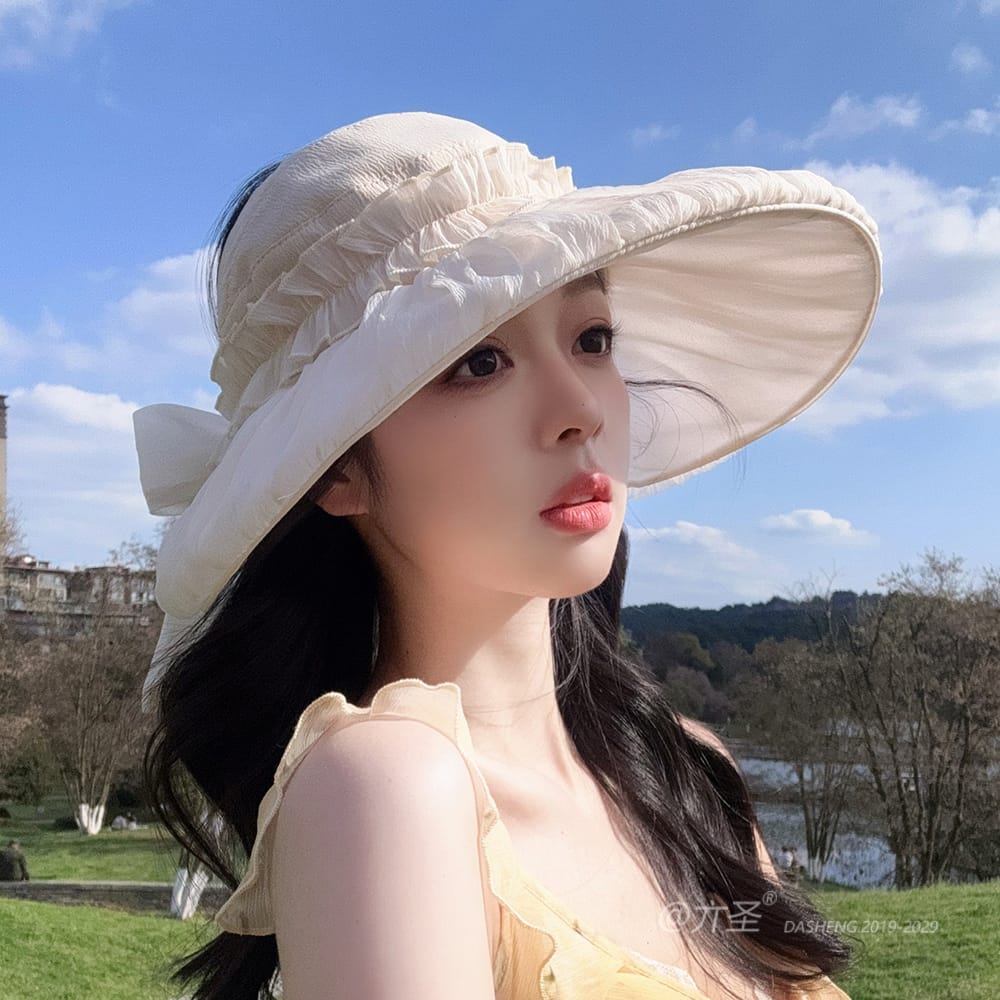 拼接纱空顶全-(推荐款) - Crownless Sun Hat Women | Hollow Top Visor | Summer Beach Cap - Image 32