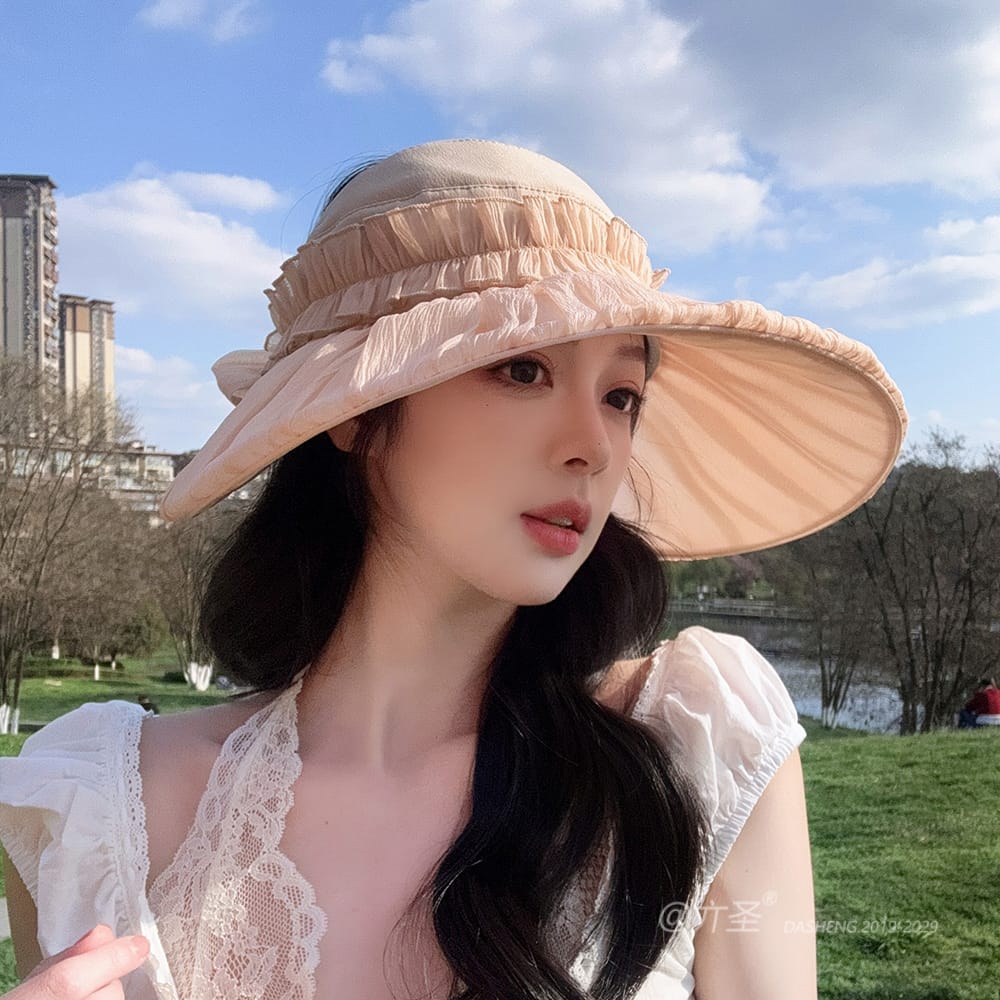 拼接纱空顶全-(推荐款) - Crownless Sun Hat Women | Hollow Top Visor | Summer Beach Cap - Image 34