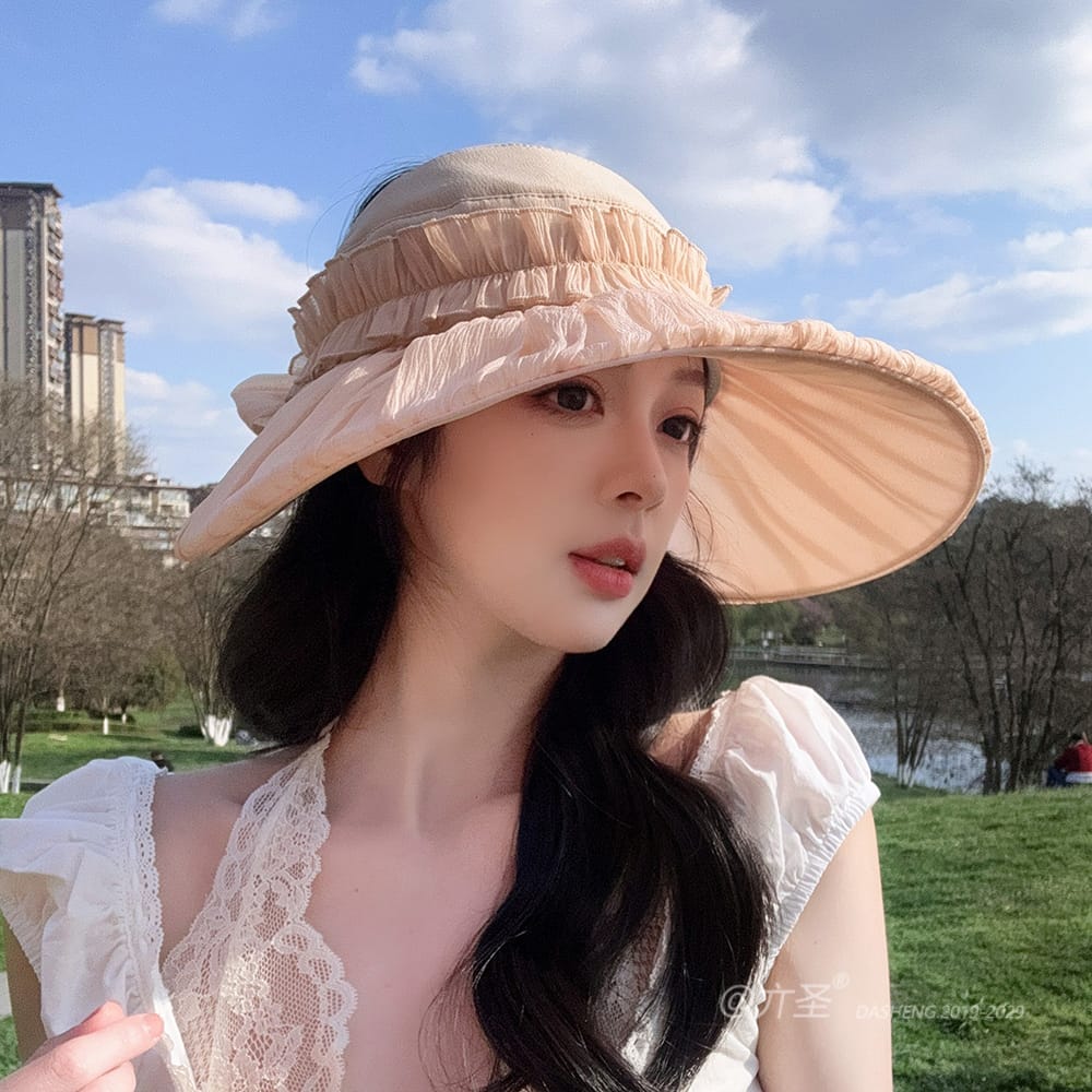 拼接纱空顶全-(推荐款) - Crownless Sun Hat Women | Hollow Top Visor | Summer Beach Cap - Image 33