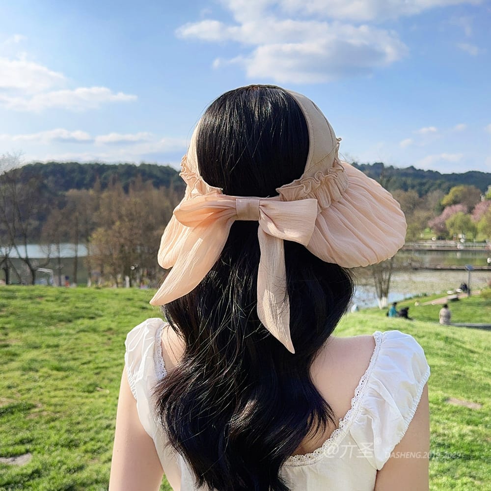 拼接纱空顶全-(推荐款) - Crownless Sun Hat Women | Hollow Top Visor | Summer Beach Cap - Image 37