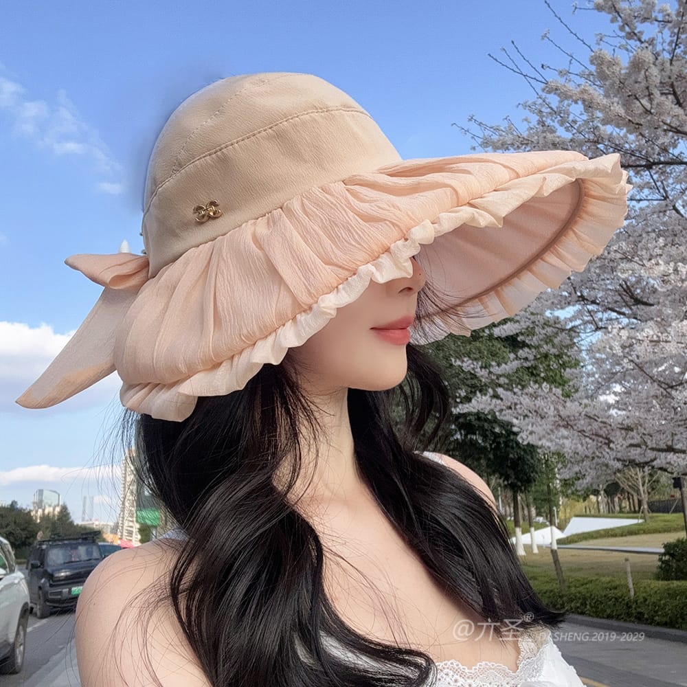 双C仙女空顶全-(推荐款) - Crownless Sun Hat Women | Hollow Top Visor | Summer Beach Cap - Image 32