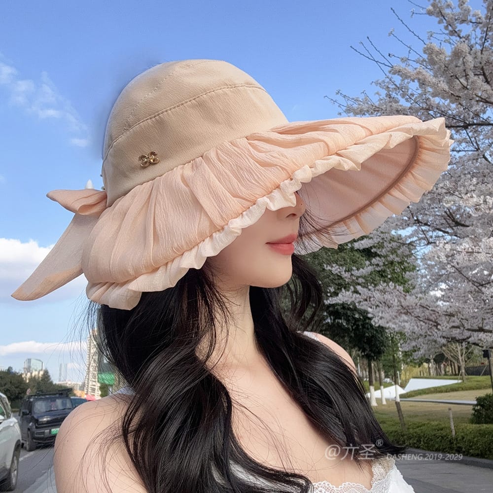 双C仙女空顶全-(推荐款) - Crownless Sun Hat Women | Hollow Top Visor | Summer Beach Cap - Image 31