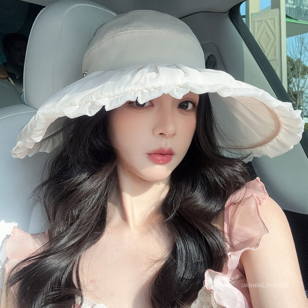 双C仙女空顶全-(推荐款) - Crownless Sun Hat Women | Hollow Top Visor | Summer Beach Cap - Image 36