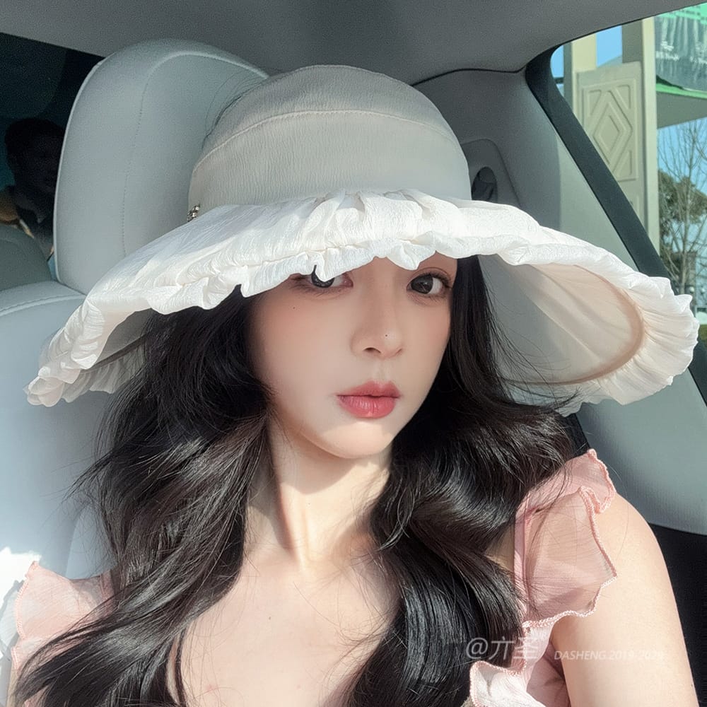 双C仙女空顶全-(推荐款) - Crownless Sun Hat Women | Hollow Top Visor | Summer Beach Cap - Image 35