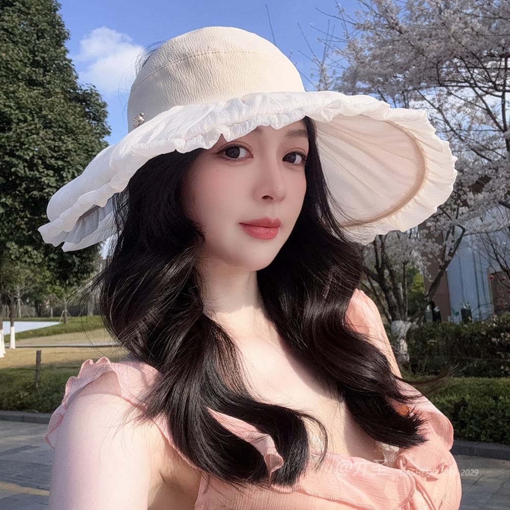 双C仙女空顶全-(推荐款) - Crownless Sun Hat Women | Hollow Top Visor | Summer Beach Cap - Image 38