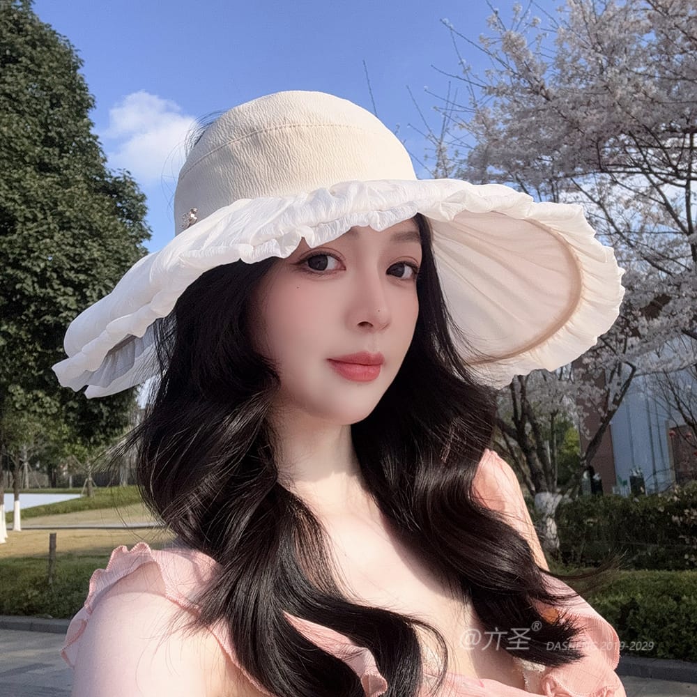 双C仙女空顶全-(推荐款) - Crownless Sun Hat Women | Hollow Top Visor | Summer Beach Cap - Image 37