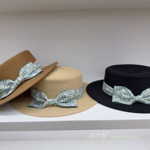 Thin Braid Bow Flat Top - Flat Top Hat Women | Trendy Casual Cap | High Crown Style