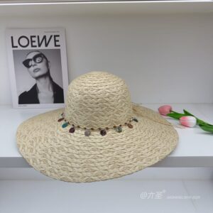 Shell Wide Brim Hat - Wide Brim Hat Women | Large Sun Hat | Elegant Beach Cap