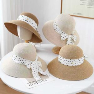 23002 No.Polka Dot Ribbon - Women Casual Hat | Fashion Outdoor Cap | Daily Wear Sun Protection