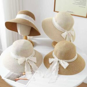 23002 No.Pearl Ribbon - Women Casual Hat | Fashion Outdoor Cap | Daily Wear Sun Protection