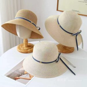 23002 No.Metal Logo Denim Ribbon - Women Casual Hat | Fashion Outdoor Cap | Daily Wear Sun Protection