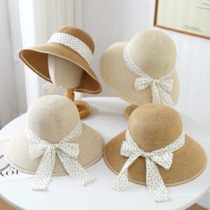 23008 No.Polka Dot Ribbon - Women Casual Hat | Fashion Outdoor Cap | Daily Wear Sun Protection