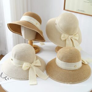 23008 No.Metal Logo Ribbon - Women Casual Hat | Fashion Outdoor Cap | Daily Wear Sun Protection
