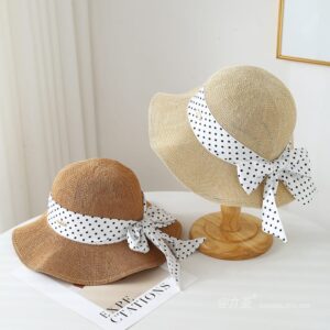 6012Polka Dot Ribbon - Women Casual Hat | Fashion Outdoor Cap | Daily Wear Sun Protection
