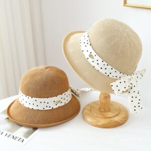 6015 No.Dot Ribbon Metal Logo - Women Casual Hat | Fashion Outdoor Cap | Daily Wear Sun Protection