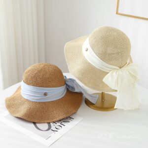 6063 No.Ribbon Metal Logo - Women Casual Hat | Fashion Outdoor Cap | Daily Wear Sun Protection