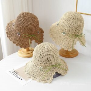 A16-7001 No.Korean Velvet Bow Small Flower - Women Casual Hat | Fashion Outdoor Cap | Daily Wear Sun Protection