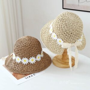 A16-7003 No.Large Yellow Flower Ribbon - Women Casual Hat | Fashion Outdoor Cap | Daily Wear Sun Protection