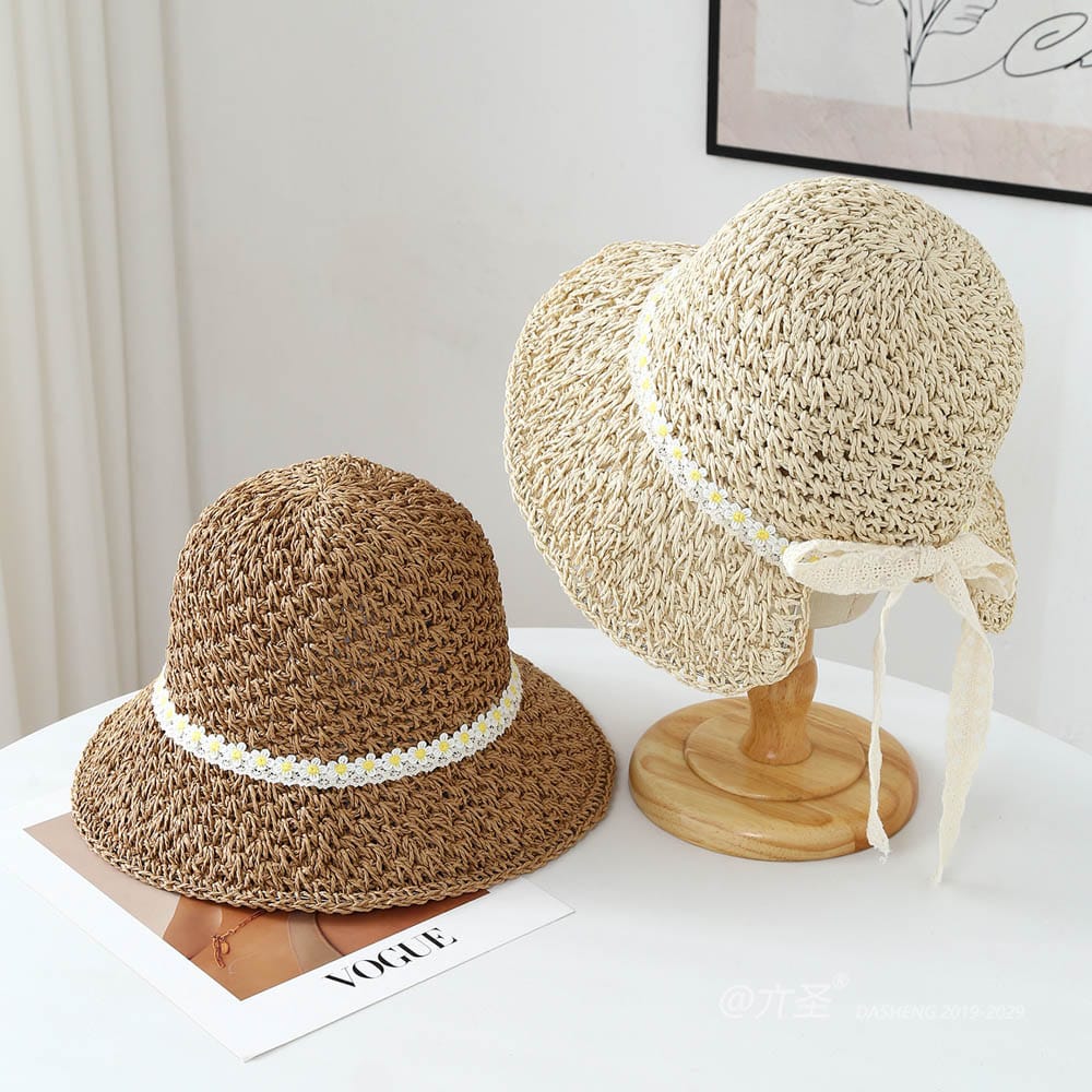 A16-7003 No.Small Yellow Flower Ribbon - Women Casual Hat | Fashion Outdoor Cap | Daily Wear Sun Protection