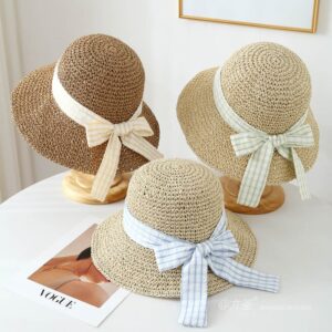 A16-7004 No.Plaid Ribbon - Women Casual Hat | Fashion Outdoor Cap | Daily Wear Sun Protection