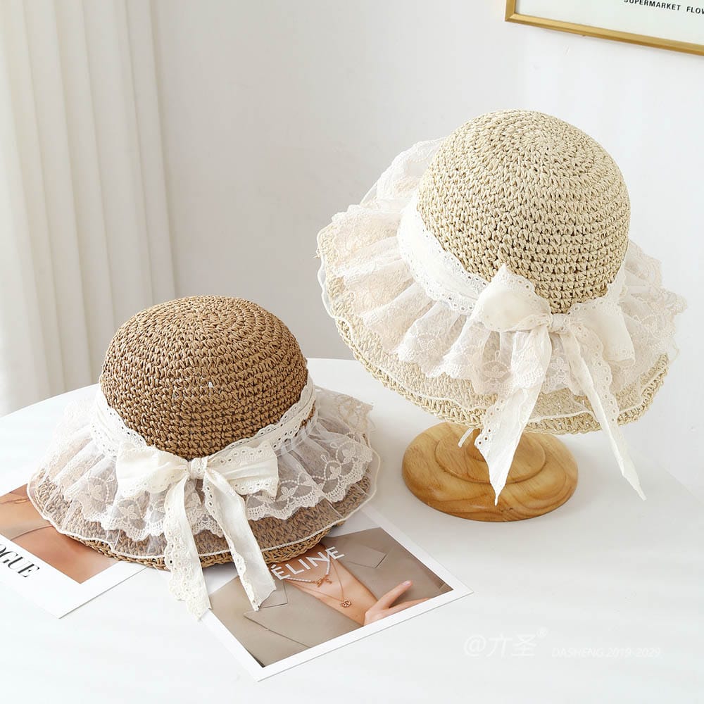 A16-7004 No.纱裙子Bow - Women Casual Hat | Fashion Outdoor Cap | Daily Wear Sun Protection