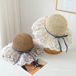 A16-7004 No.细Denim Ribbon Lace 裙子 - Women Casual Hat | Fashion Outdoor Cap | Daily Wear Sun Protection