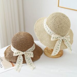 A16-7004 No.绿白Lace Trim Ribbon - Women Casual Hat | Fashion Outdoor Cap | Daily Wear Sun Protection