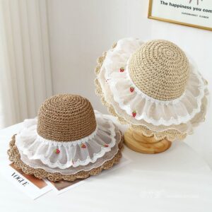 A16-7020 No.Small 草莓纱裙子 - Women Casual Hat | Fashion Outdoor Cap | Daily Wear Sun Protection