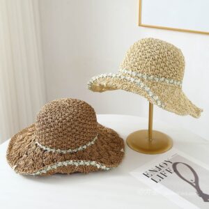 A16-7028 No.绿白 Flower 环 - Women Casual Hat | Fashion Outdoor Cap | Daily Wear Sun Protection