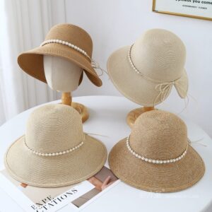 8-95 No.Pearl Ribbon - Women Casual Hat | Fashion Outdoor Cap | Daily Wear Sun Protection