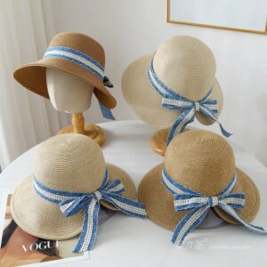 A16-8-95 No.Blue Lace Trim Ribbon - Women Casual Hat | Fashion Outdoor Cap | Daily Wear Sun Protection
