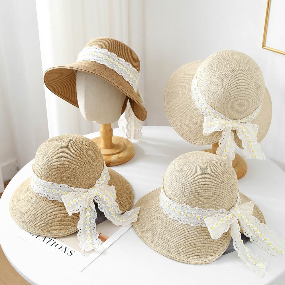 A16-8-95 No.Small Yellow Flower Lace Trim - Women Casual Hat | Fashion Outdoor Cap | Daily Wear Sun Protection