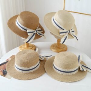 A16-80128 No.Wide Lace Trim Denim Ribbon - Women Casual Hat | Fashion Outdoor Cap | Daily Wear Sun Protection