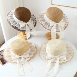 A16-80461 No.双层纱Ribbon Bow - Women Casual Hat | Fashion Outdoor Cap | Daily Wear Sun Protection