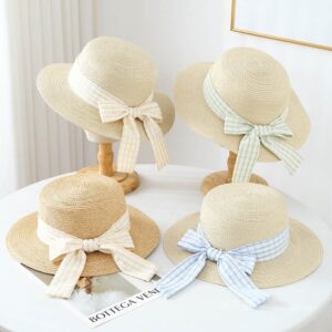 A16-80461 No.Plaid Ribbon - Women Casual Hat | Fashion Outdoor Cap | Daily Wear Sun Protection