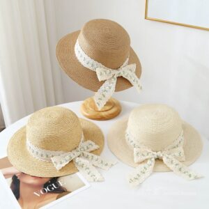 A16-80461 No.绿白 Flower Ribbon - Women Casual Hat | Fashion Outdoor Cap | Daily Wear Sun Protection